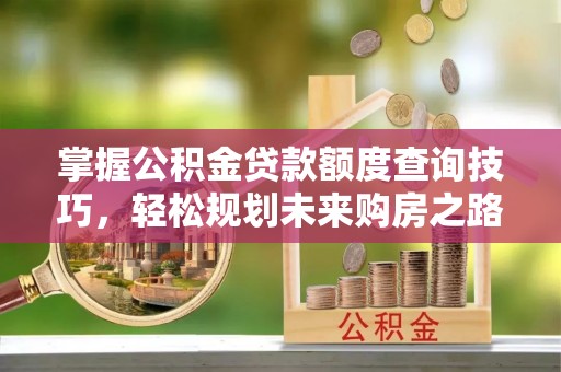 理县掌握公积金贷款额度查询技巧，轻松规划未来购房之路