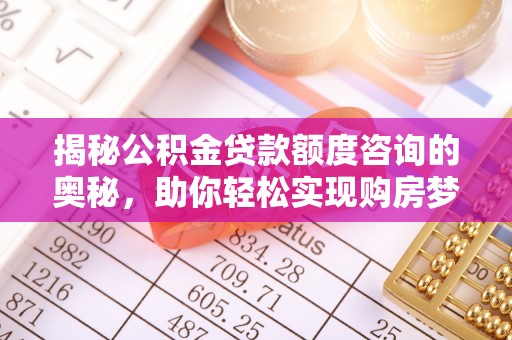理县揭秘公积金贷款额度咨询的奥秘，助你轻松实现购房梦想