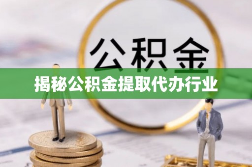 理县揭秘公积金提取代办行业