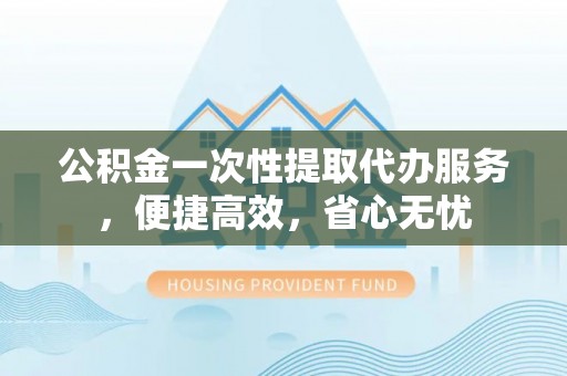 理县公积金一次性提取代办服务，便捷高效，省心无忧